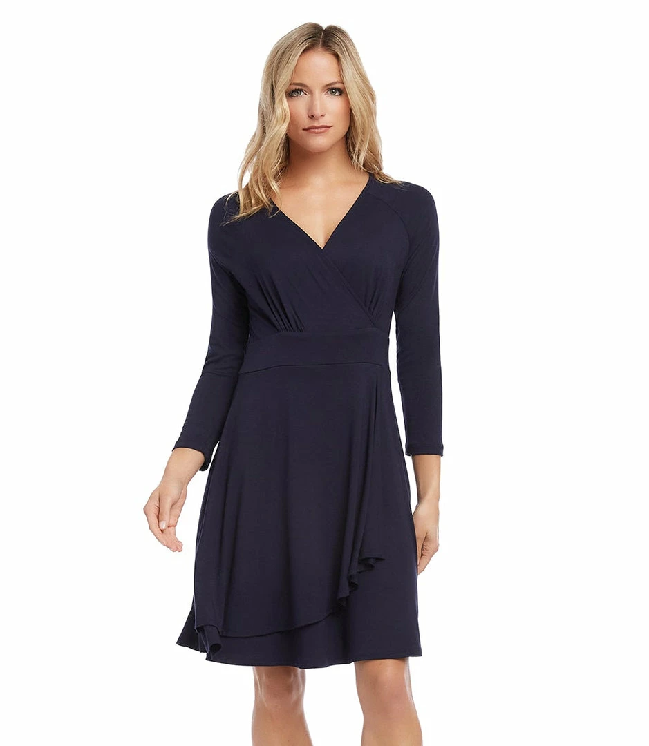 Karen Kane Faux Wrap Drape Dress Dresses
