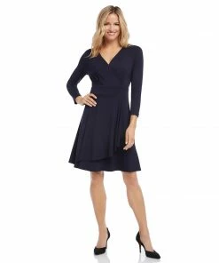 Karen Kane Faux Wrap Drape Dress Dresses