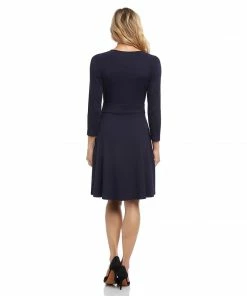 Karen Kane Faux Wrap Drape Dress Dresses