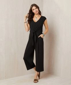Karen Kane Best Sellers Cap Sleeve Tie-Front Jumpsuit