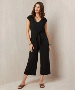 Karen Kane Best Sellers Cap Sleeve Tie-Front Jumpsuit