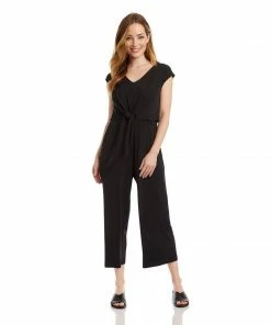 Karen Kane Best Sellers Cap Sleeve Tie-Front Jumpsuit