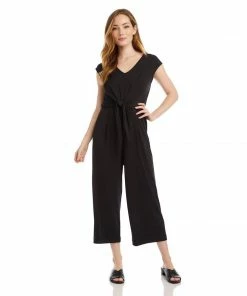 Karen Kane Best Sellers Cap Sleeve Tie-Front Jumpsuit