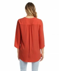 Karen Kane Bracelet Sleeve Asymmetric Top Clothing