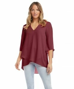 Karen Kane Bracelet Sleeve Asymmetric Top