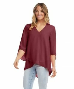 Karen Kane Bracelet Sleeve Asymmetric Top
