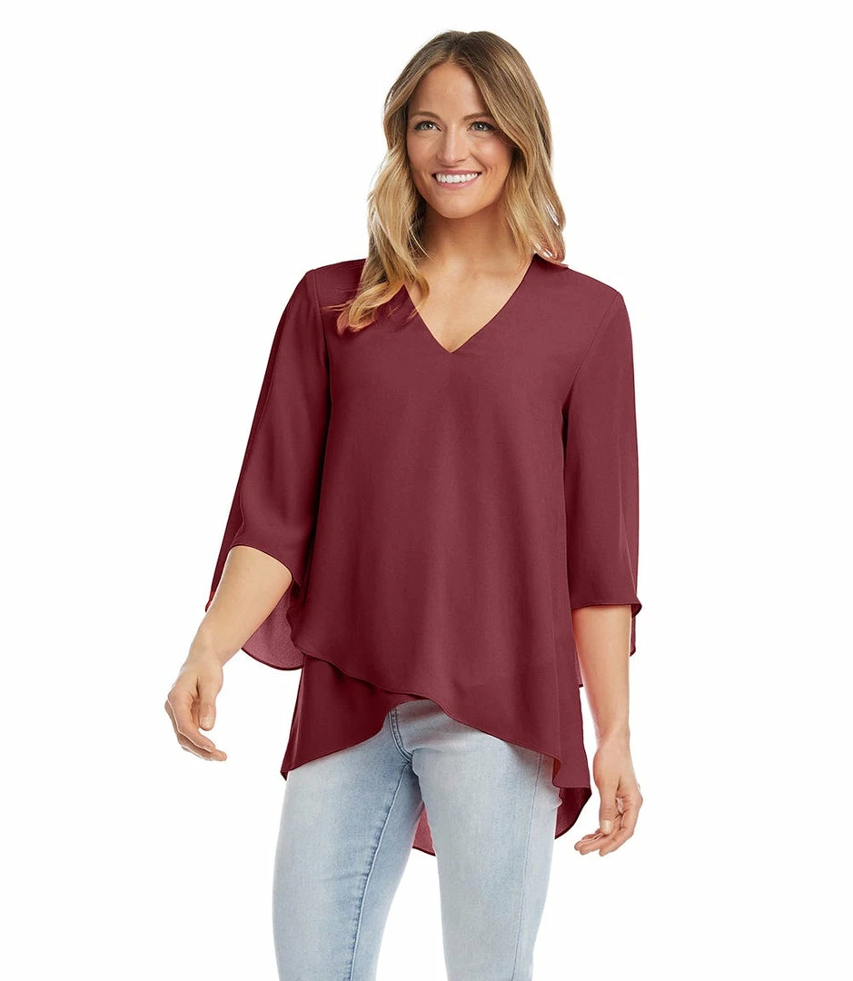Karen Kane Bracelet Sleeve Asymmetric Top