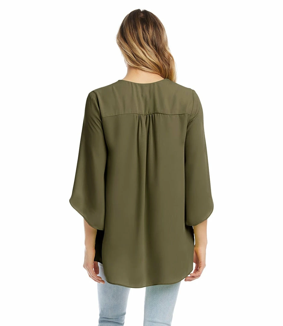 Karen Kane Bracelet Sleeve Asymmetric Top Clothing