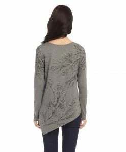 Karen Kane Petite Size Tree Print Asymmetric Top
