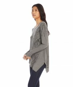 Karen Kane Petite Size Tree Print Asymmetric Top