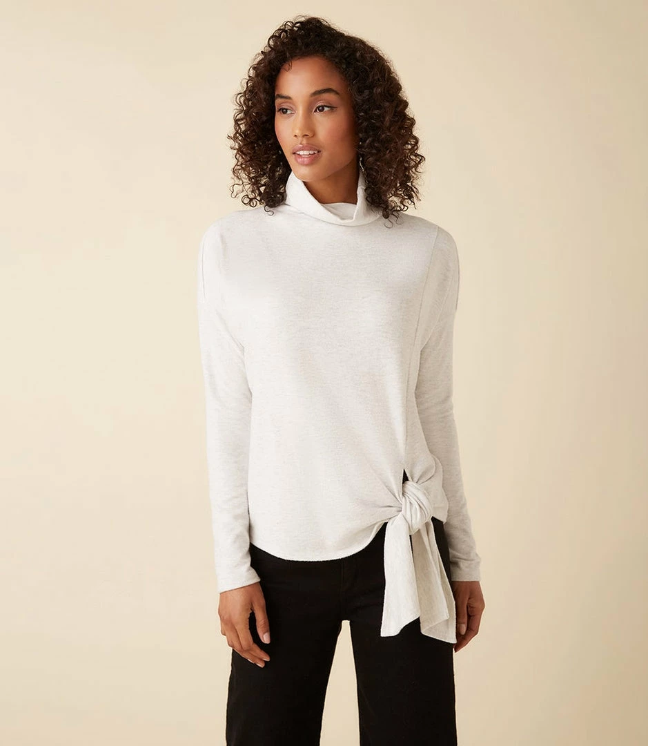 Karen Kane Petite Size Mock Neck Tie Top Petites