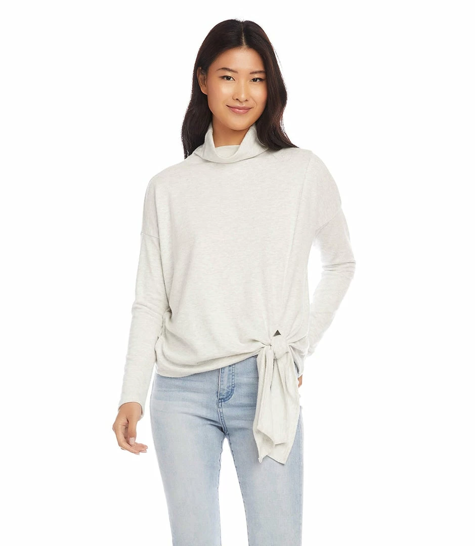 Karen Kane Petite Size Mock Neck Tie Top Petites