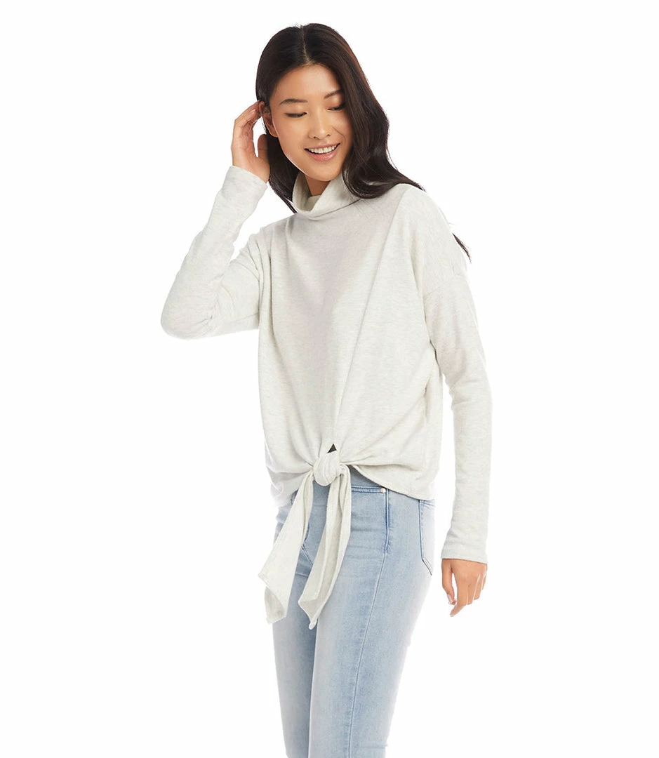 Karen Kane Petite Size Mock Neck Tie Top Petites