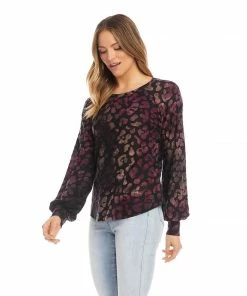 Karen Kane Petite Size Shirred Sleeve Top