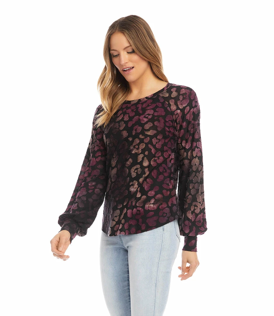 Karen Kane Petite Size Shirred Sleeve Top