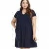 Karen Kane Plus Size Quinn V Neck Pocket Dress