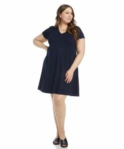 Karen Kane Plus Size Quinn V Neck Pocket Dress