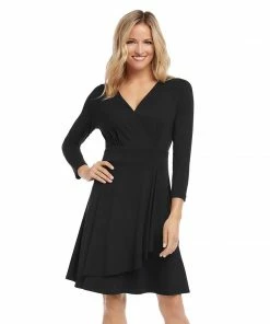 Karen Kane Dresses Faux Wrap Drape Dress