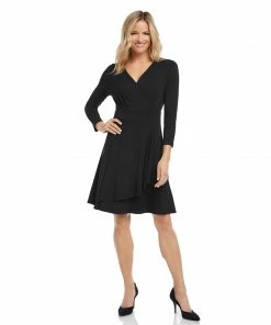 Karen Kane Dresses Faux Wrap Drape Dress
