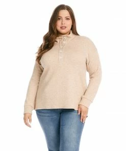 Karen Kane Plus Size Henley Hi-Lo Top