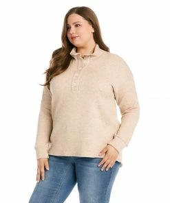 Karen Kane Plus Size Henley Hi-Lo Top