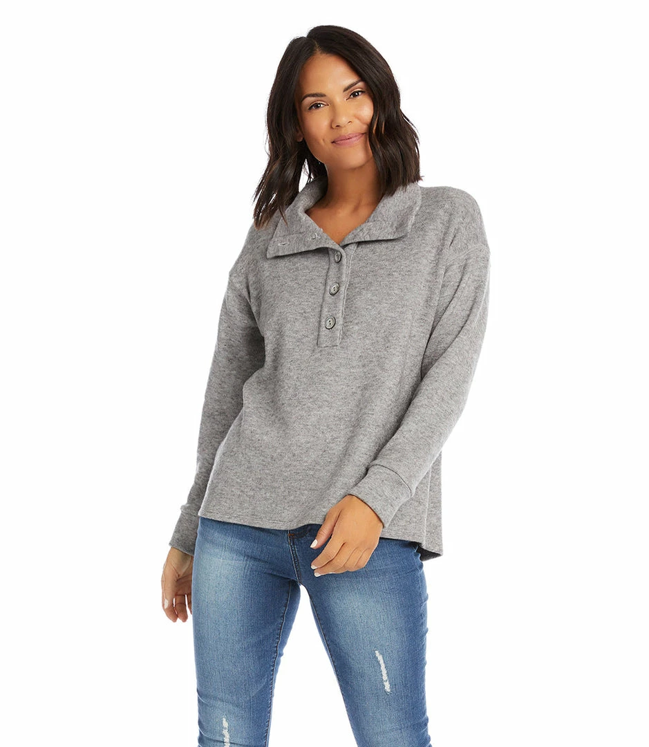 Karen Kane Hi-Lo Henley Sweater Clothing