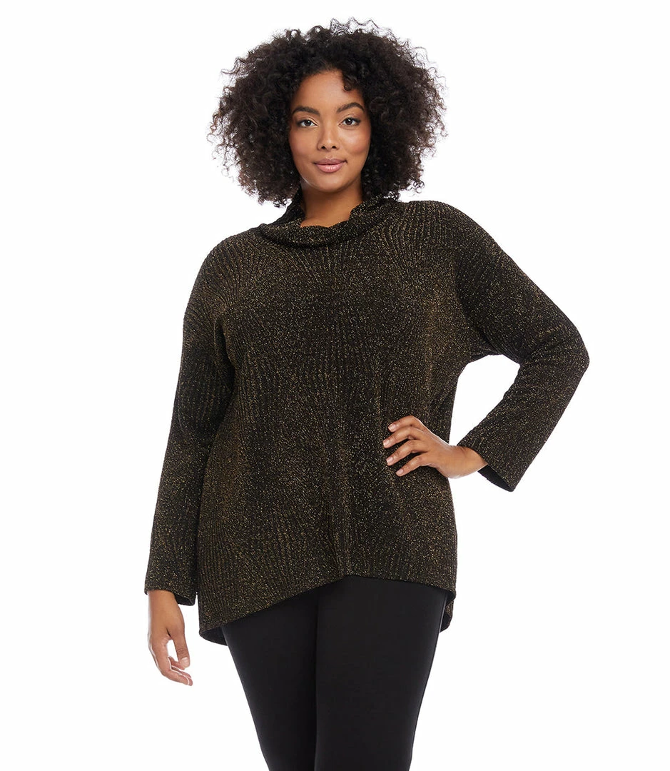 Karen Kane Plus Size Hi-Lo Turtleneck Top