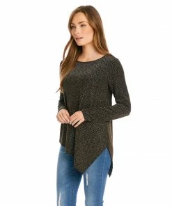 Karen Kane Petite Size Gold Asymmetric Hem Top Petites