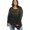 Karen Kane Plus Size Printed Asymmetric Hem Top