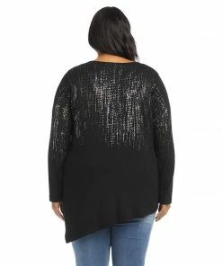 Karen Kane Plus Size Printed Asymmetric Hem Top