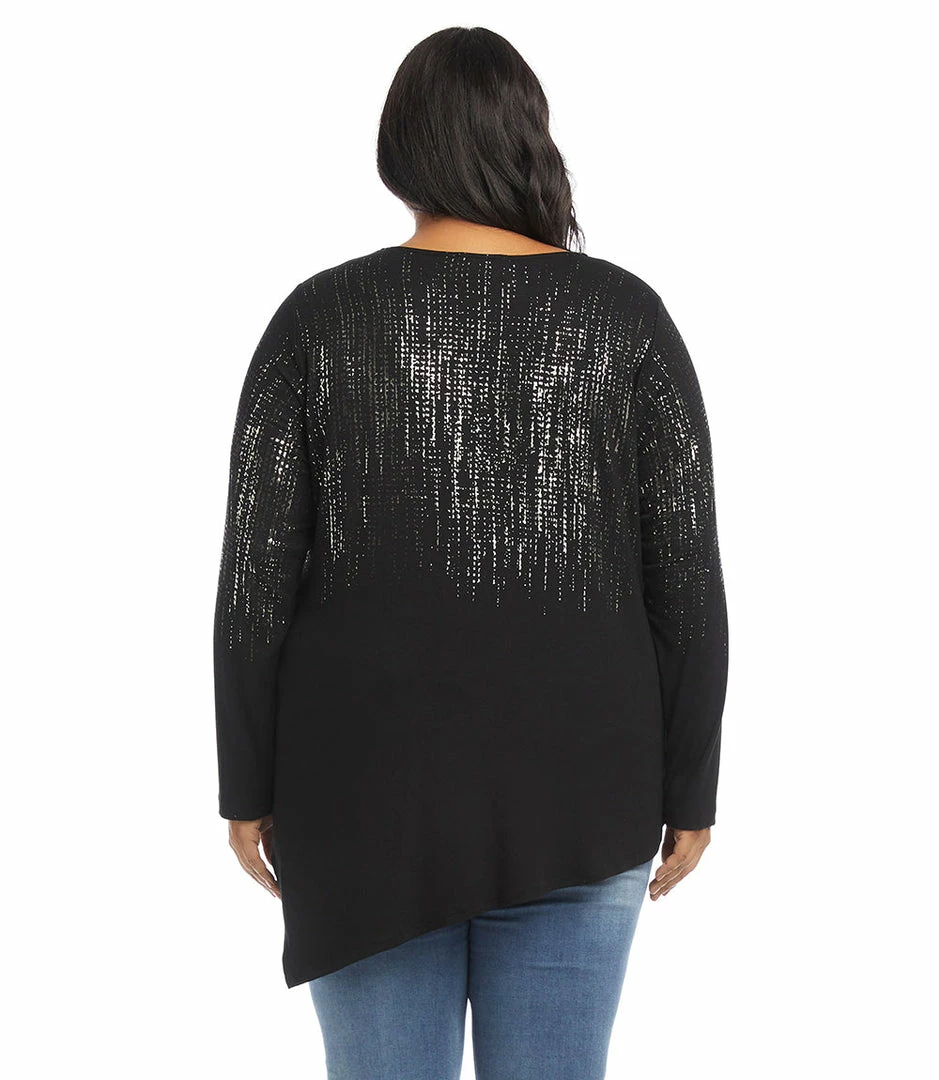 Karen Kane Plus Size Printed Asymmetric Hem Top