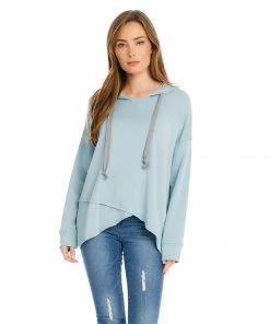 Karen Kane Petite Size Asymmetric Hem Hoodie Petites