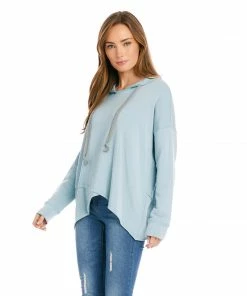 Karen Kane Petite Size Asymmetric Hem Hoodie Petites