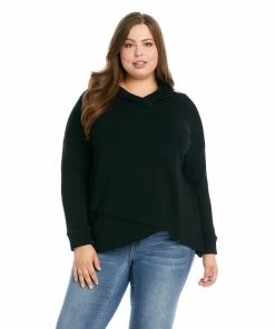 Karen Kane Plus Size Crossover Hoodie