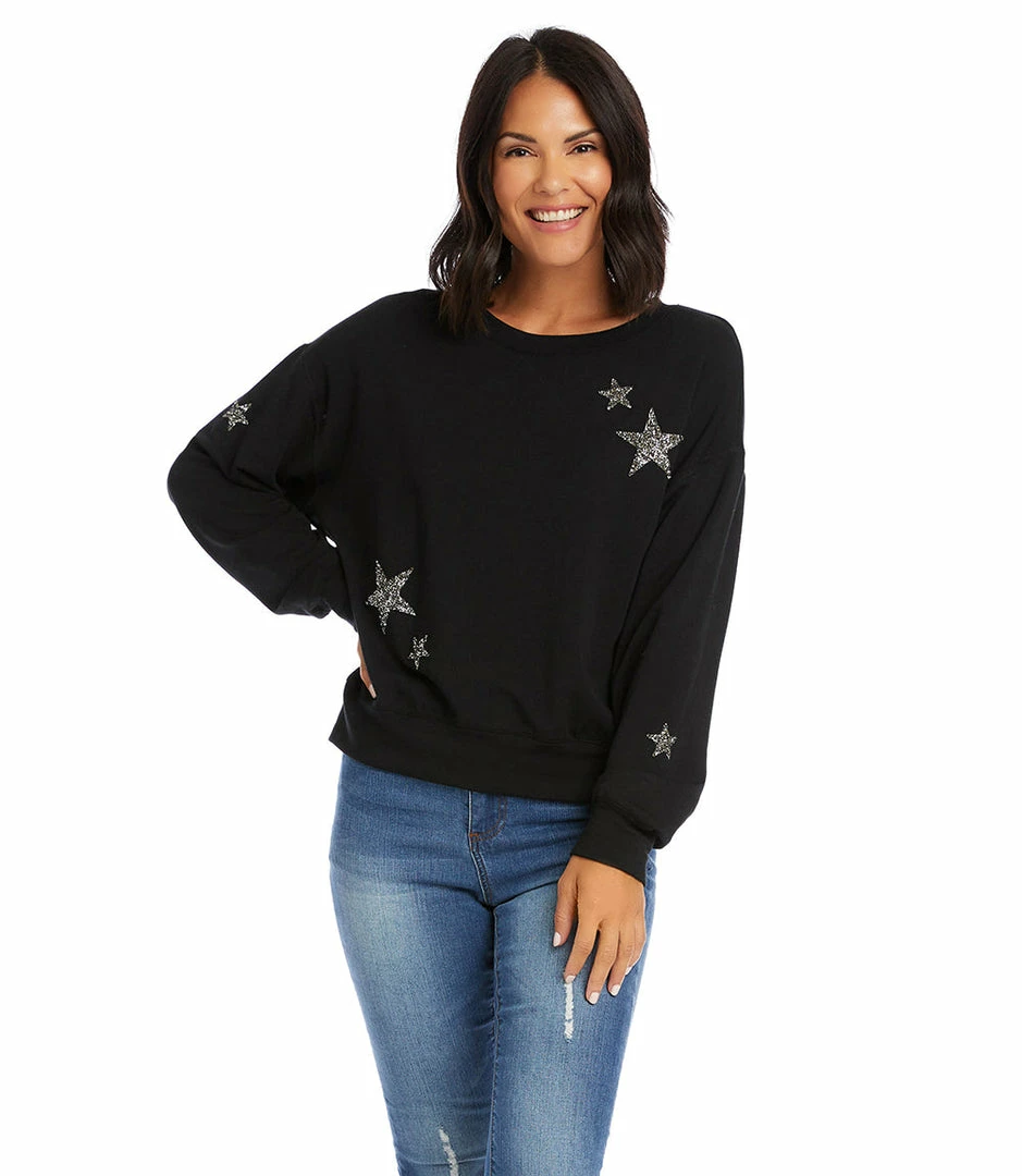 Karen Kane Petite Size Embellished Star Top