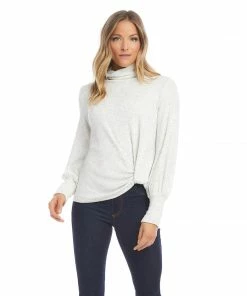 Karen Kane Clothing Petite Size Turtleneck Pick-Up Top