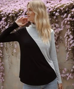 Karen Kane Contrast Turtleneck Sweater