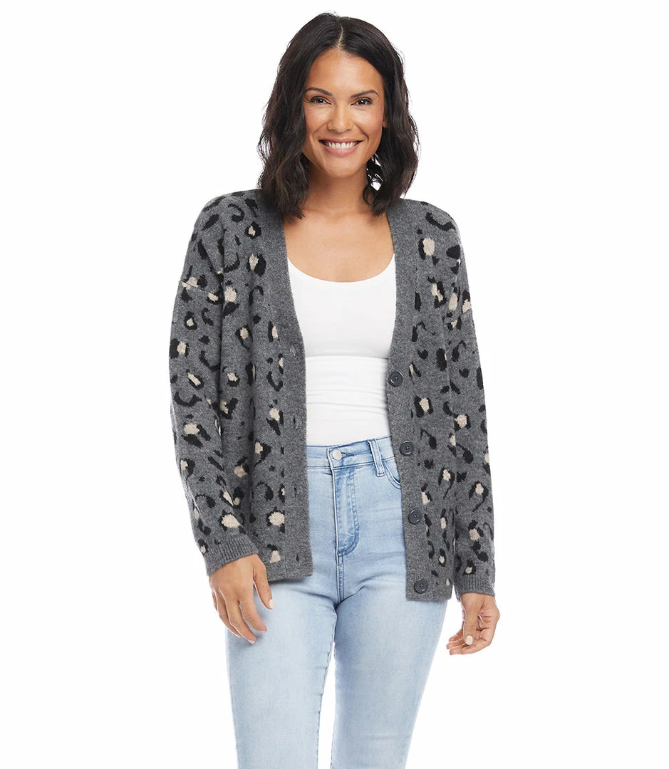 Karen Kane Clothing Animal Jacquard Cardigan