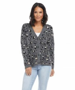 Karen Kane Clothing Animal Jacquard Cardigan