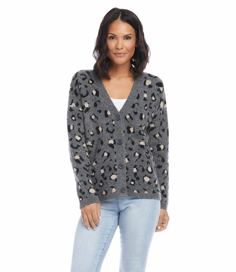 Karen Kane Clothing Animal Jacquard Cardigan