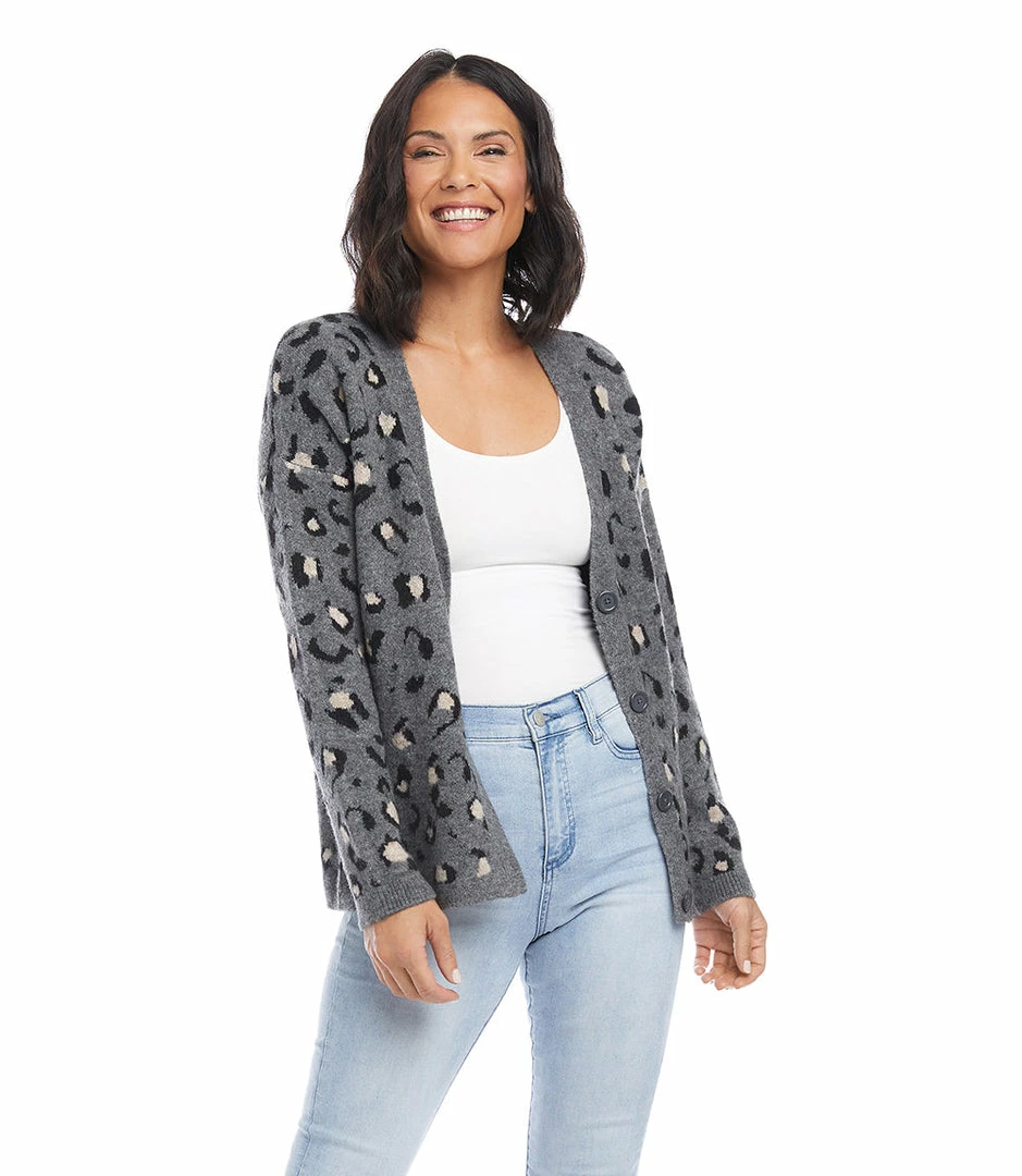Karen Kane Clothing Animal Jacquard Cardigan