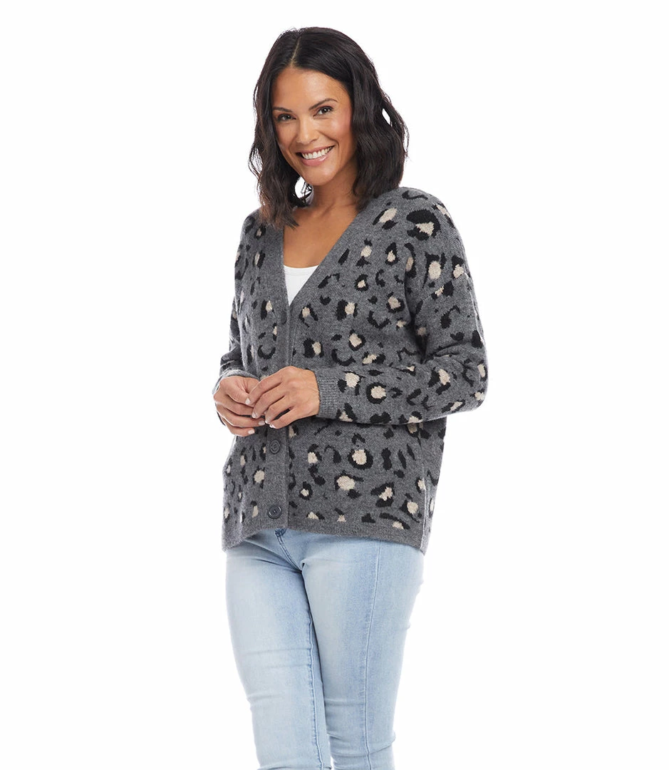 Karen Kane Clothing Animal Jacquard Cardigan