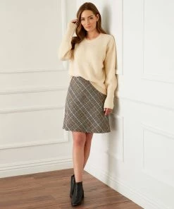 Karen Kane Bias Cut Glen Plaid Skirt New Arrivals