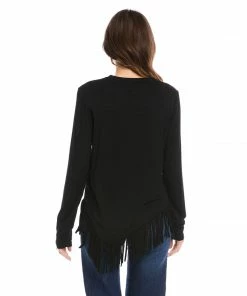Karen Kane Asymmetric Fringe Top