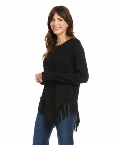 Karen Kane Asymmetric Fringe Top