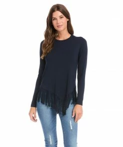 Karen Kane New Arrivals Asymmetric Fringe Top