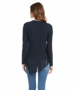 Karen Kane New Arrivals Asymmetric Fringe Top