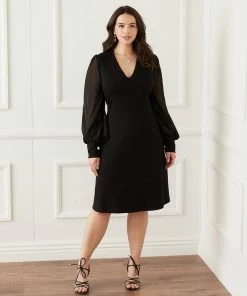 Karen Kane New Arrivals Plus Size Sheer Sleeve Dress