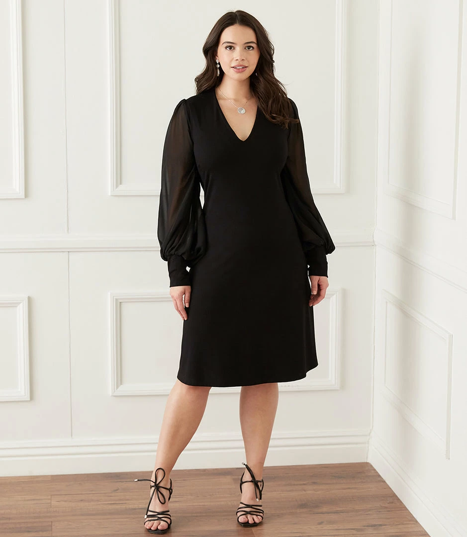 Karen Kane New Arrivals Plus Size Sheer Sleeve Dress