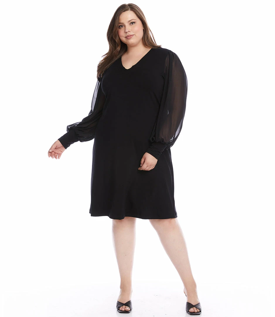 Karen Kane New Arrivals Plus Size Sheer Sleeve Dress